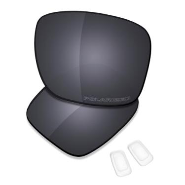Imagem de SAUCER Lentes de reposição premium e protetores de nariz para óculos de sol Oakley Coldfuse OO6042 High Defense - Escudo preto polarizado