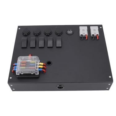 Imagem de Caixa de Controle de Energia, Caixa Operada por Bateria Com Chave de Charuto de Voltímetro de Charuto de Charuto de Saída USB Connector Rápido para Picapes para Trailers 4WD