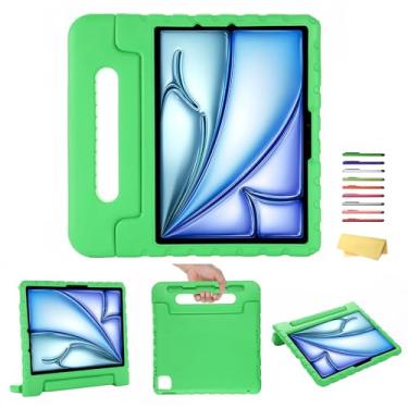 Imagem de UUcovers Capa infantil para iPad Air 11 polegadas M2 (2024) e iPad Pro 11 M4 (2024) com alça giratória/suporte/porta-lápis/suporte giratório de 180 graus, à prova de choque, fofo, macio, EVA