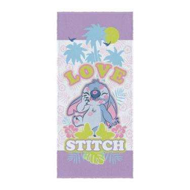 Imagem de Toalha Felpuda de Banho Estampada Stitch 60 cm x 1,20 m Com 1 peca S/ 
