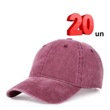 Imagem de Boné Aba Curva Sarja Lavado Liso Old Desbotado Praia Dad Hat 20 Unidad