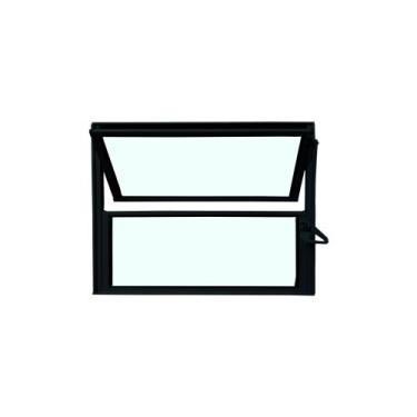 Imagem de Vitro Basculante 40x100 Alumínio Preto Vidro Liso Lumineziri