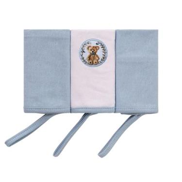 Imagem de Pano de Boca em Malha 3 Unidades Baby Joy Fábula, Urso Azul
