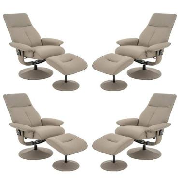 Imagem de Kit 4 Poltronas de Massagem Arizona Giratória com Apoio de Pés e Recli