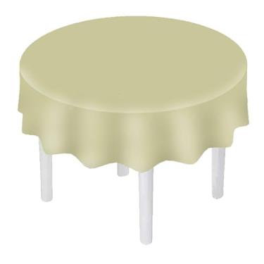 Imagem de Toalha de Mesa de TNT Redonda - 10 uni cor MARFIM 1,35 Diâmetro