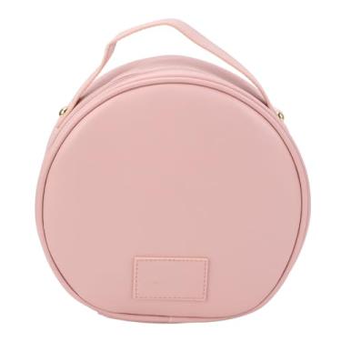Imagem de Bolsa de maquiagem Organizador de viagem portátil Round Provo Portable Handle Cosmetic Case Makeup Saco com Handle Rosa