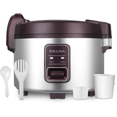 Imagem de Panela de arroz comercial 3,6L e aquecedor de alimentos | 40 xícaras de arroz cozido |