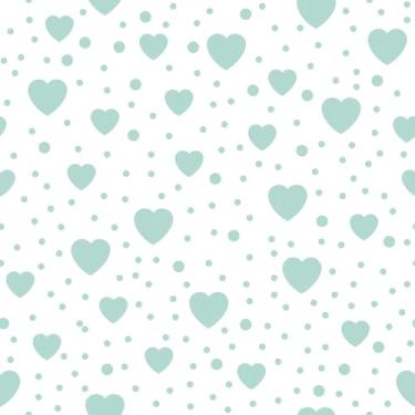 Imagem de Papel De Parede Adesivo Corações Verde Coração 10m