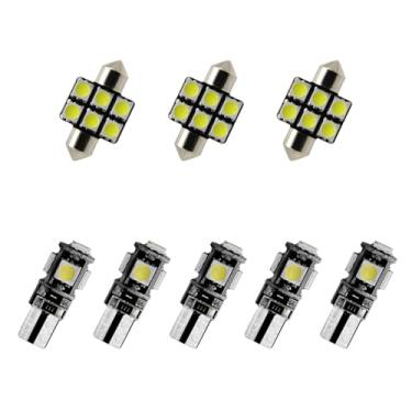 Imagem de 8X-SPEED 8 peças lâmpada LED interior 5050 chip para Toyota Camry1998–2003 caixa de luvas de leitura concluída porta-malas espelho viseira de sol luz