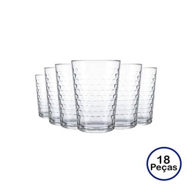 Imagem de Conjunto 18 Copos Multiuso Batuque Sucos Água Refrigerantes 265ml Nadir  