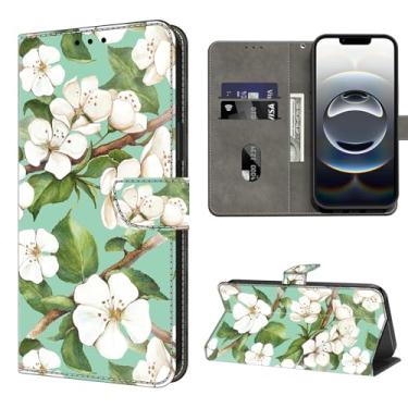 Imagem de VODEFOX Capa carteira para Samsung A16 5G, capa para celular Samsung Galaxy A16, capa protetora de couro PU flip com suporte para cartão para Samsung Galaxy A16 - flor em aquarela