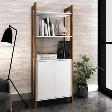 Imagem de Estante Multiuso com 2 Portas Branco/Nogal Tecnomobili - Tecno Mobili