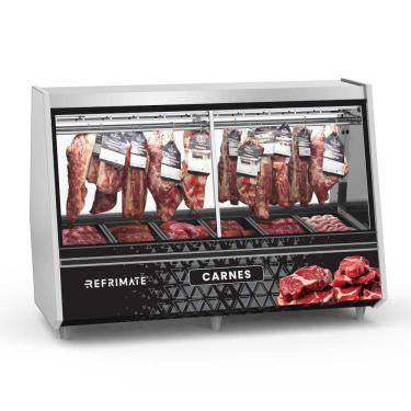Imagem de Expositor Açougue Atlantis 2,00 Metros Inox com Adesivo Gancheira EAAG2000 220V - Refrimate