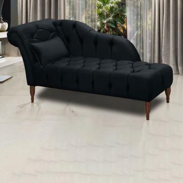 Imagem de Chaise Longue Divã Montreal em Madeira de Reflorestamento Veludo 160cm Star Confort