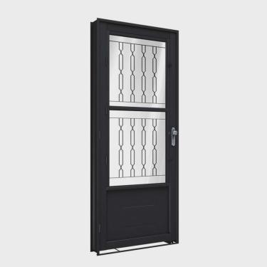 Imagem de Porta de Aço de Giro com Postigo e Grade Mosaico 215x90cm Facilitá Lucasa