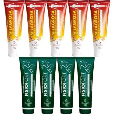 Imagem de Kit 5 Pomada Milagrosa 150G + 4 Pomada Fisiofort 150G