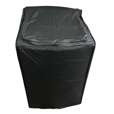 Imagem de Capa maquina lavar roupas impermeavel 8kg 9kg 10kg 11kg 12kg 13kg 14kg 15kg(9kg,Preta)