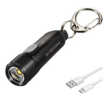 Imagem de NITECORE TIKI Lanterna USB recarregável 300 lúmens para uso diário com cabo USB LumenTac, TIKI LE-White+R/B