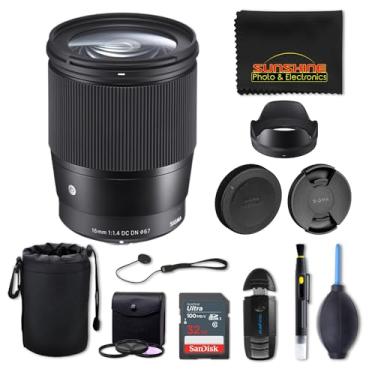 Imagem de Sigma Lente contemporânea 16 mm f1.4 DC DN para Sony E com pacote Sunshine Photo Advanced - 4 anos de garantia do fabricante dos EUA