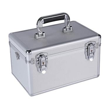 Imagem de Organizador e armazenamento de ferramentas baú de ferramentas de alumínio portátil caixa de hardware organizador de armazenamento armário caixa de ferramentas de metal resistente com espuma extr