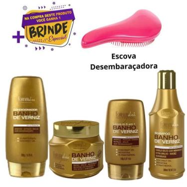 Imagem de Kit Forever Liss Banho De Verniz Pequeno - 4 peças