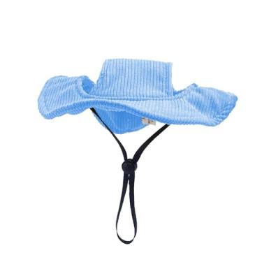 Imagem de Gralara Chapéu de filhote de cachorro chapéu de ao ar livre com orifícios de ouvido, boné de viseira solar, chapéu de balde de estimação fofo, boné de cão, Xs