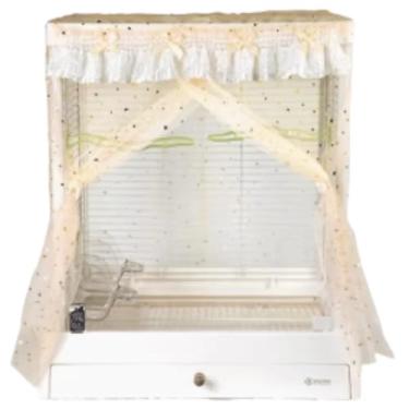 Imagem de Gaiola de pássaro, capa de saia de malha elástica para gaiolas quadradas redondas, capa de rede de malha de nylon papagaio transparente e respirável, protetor de sementes gaiola de animais de