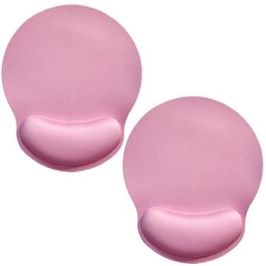 Imagem de Mouse pad com suporte de pulso, pacote com 2 mouse pad ergonômico com almofada de descanso de pulso de espuma de memória, base de borracha antiderrapante, mouse pad para jogos em casa, escritório