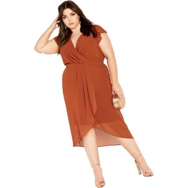 Imagem de City Chic Vestido feminino plus size rodado, Gengibre, 58