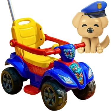 Imagem de Carrinho de Passeio Quadriciclo Infantil Andador Para Desenvolvimento inicial coordenação motora criança 1 ano bebê 12 meses presente menino menina dia das crianças natal pascoa (Azul)