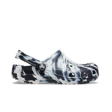 Imagem de Tamanco Crocs Kids' Classic Marbled Tie Dye Clog unisex infantil, Preto/branco, 6 Big Kid