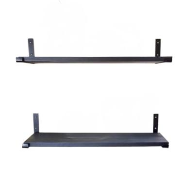 Imagem de Kit 4 Prateleira Industrial Com Mão francesa de ferro invertida Nicho Decoração rustica(2,Preta)
