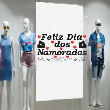 Imagem de Adesivo em recorte para vitrine dia dos namorados 58x100cm adnamo08 - 