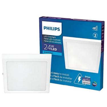 Imagem de Luminaria Embutir Led Quadrada 18W 22Cm Bivolt Philips, Bivolt