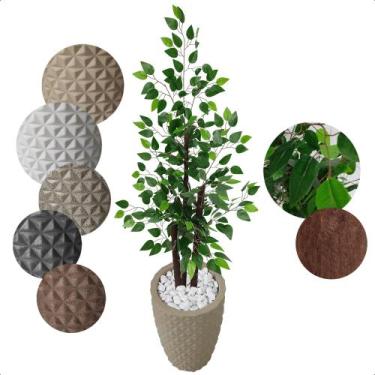 Imagem de Ficus Verde Figueira Planta Artificial com Vaso Decorativo - Flor de M