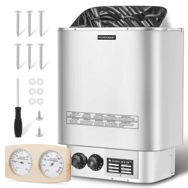 Imagem de Mxmoonant Aquecedor de sauna, aquecedores elétricos de sauna de 220 V, fogão, sauna a vapor seco, banho para casa, hotel, spa, máx. 300 pés cúbicos com higrotermografia de sauna (9 KW)