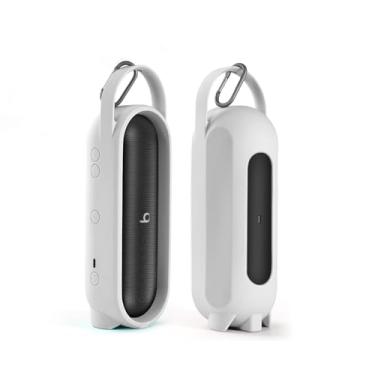 Imagem de JOYSOG Capa de silicone para Beats Pill Bolsa de armazenamento portátil para alto-falante Bluetooth bolsa de viagem (cinza)