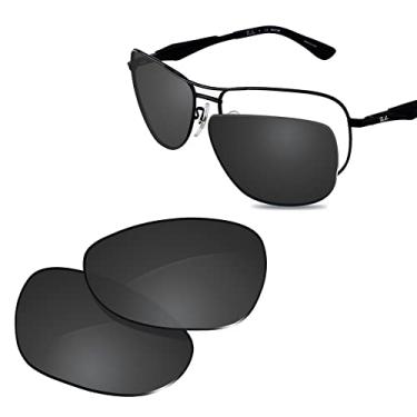 Imagem de Glintbay Lentes de óculos de sol de substituição 100% precisas para RayBan RB3519 59 mm - preto avançado polarizado