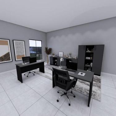 Imagem de Mesa Retangular Escritório 120cm x 60cm Pé Painel F5 Office - F5 Offic