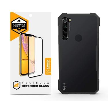 Imagem de Kit Capa Case Capinha Dual Shock X E Pelicula Defender Glass Para Xiaomi Redmi Note 8 - Gshield