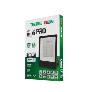 Imagem de Refletor Tr Led Pro 200w - Taschibra Preto - 6500k (branca)