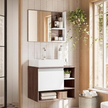 Imagem de Conjunto Gabinete Armário Para Banheiro França Completo Com Cuba E Torneira