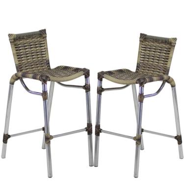 Imagem de Kit 2 Banquetas Alumínio Fortaleza Alta Para Trama Original Capuccino