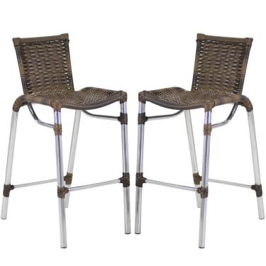 Imagem de Kit 2 Banquetas Alumínio Fortaleza Alta Para Trama Original Argila