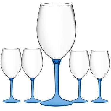 Imagem de Jogo 5 Taças Acrílico Eventos Festa Boccati 560ml Boccati azul