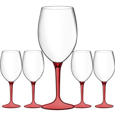 Imagem de Jogo 5 Taças Acrílico Eventos Festa Boccati 560ml Boccati vermelho