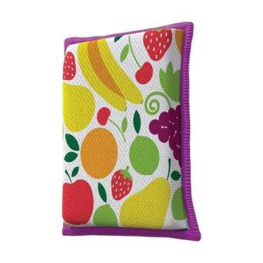 Imagem de Kit 2 Esponja Microfibra Multiuso Para Lavar Louças Limpa e dá brilho Não Risca ideal para pratos porcelanas cristais talheres copos não solta fiapo Alta Durabilidade Estampa Sortida