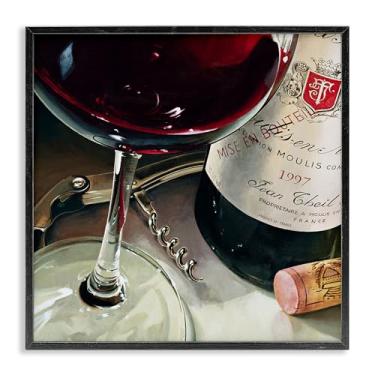 Imagem de Stupell Industries Design de arte giclée emoldurado preto vinho tinto e saca-rolhas por Stefano Ferreri, 61 x 61 cm