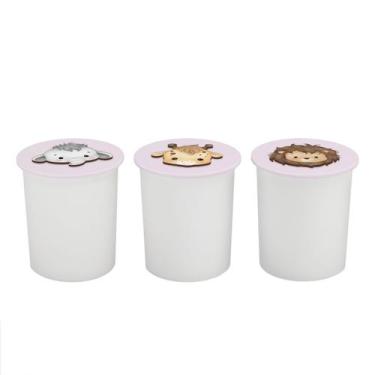 Imagem de Trio de Potes Kit Higiene Bebê Lavável Safari Baby Nuvem - Neném na Nu