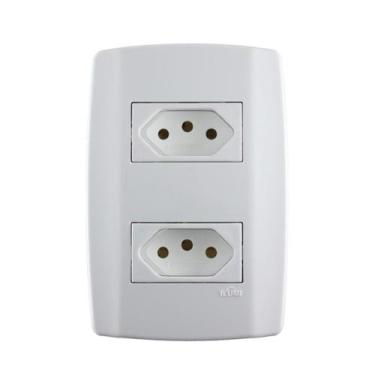 Imagem de Conjunto Tomada Dupla 10a + 20a Slim Ilumi Fácil Instalação, Módulo 20
